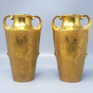 Wehinger & Co. Antique Gold Vases  (Circa 1920)